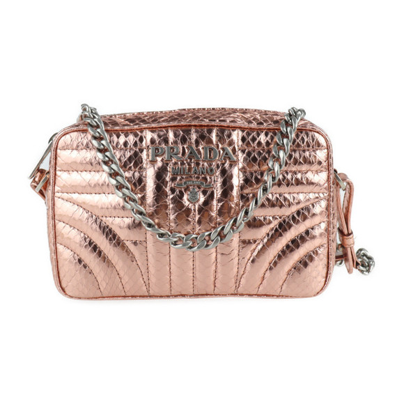 Prada Impunture Python Chain Shoulder Bag Pink - Picture 1 of 9